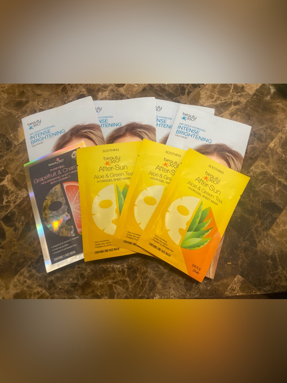 8 beauty 360 Face Masks After-Sun, intense Brightening, purifying